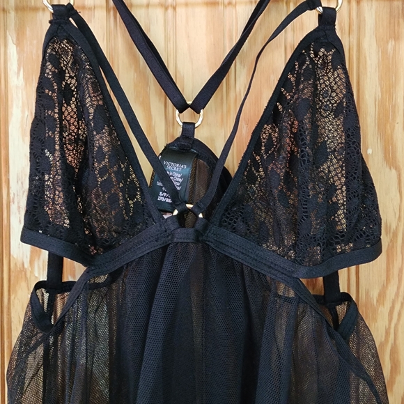 Victoria's Secret Black Sheer Lace Chemise - Picture 2 of 5